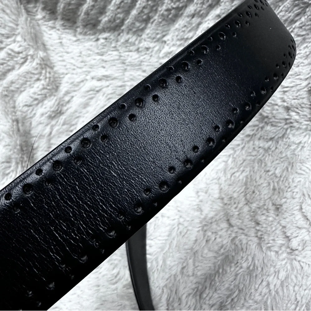 Paisley & Gray Belt Men’s 32 Black Tooled Leather, Brushed Silver buckle *NWT*
